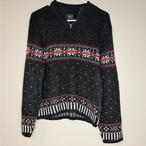 Route 66 Sweaters - Route 66 Black and Red Patterned Sweater